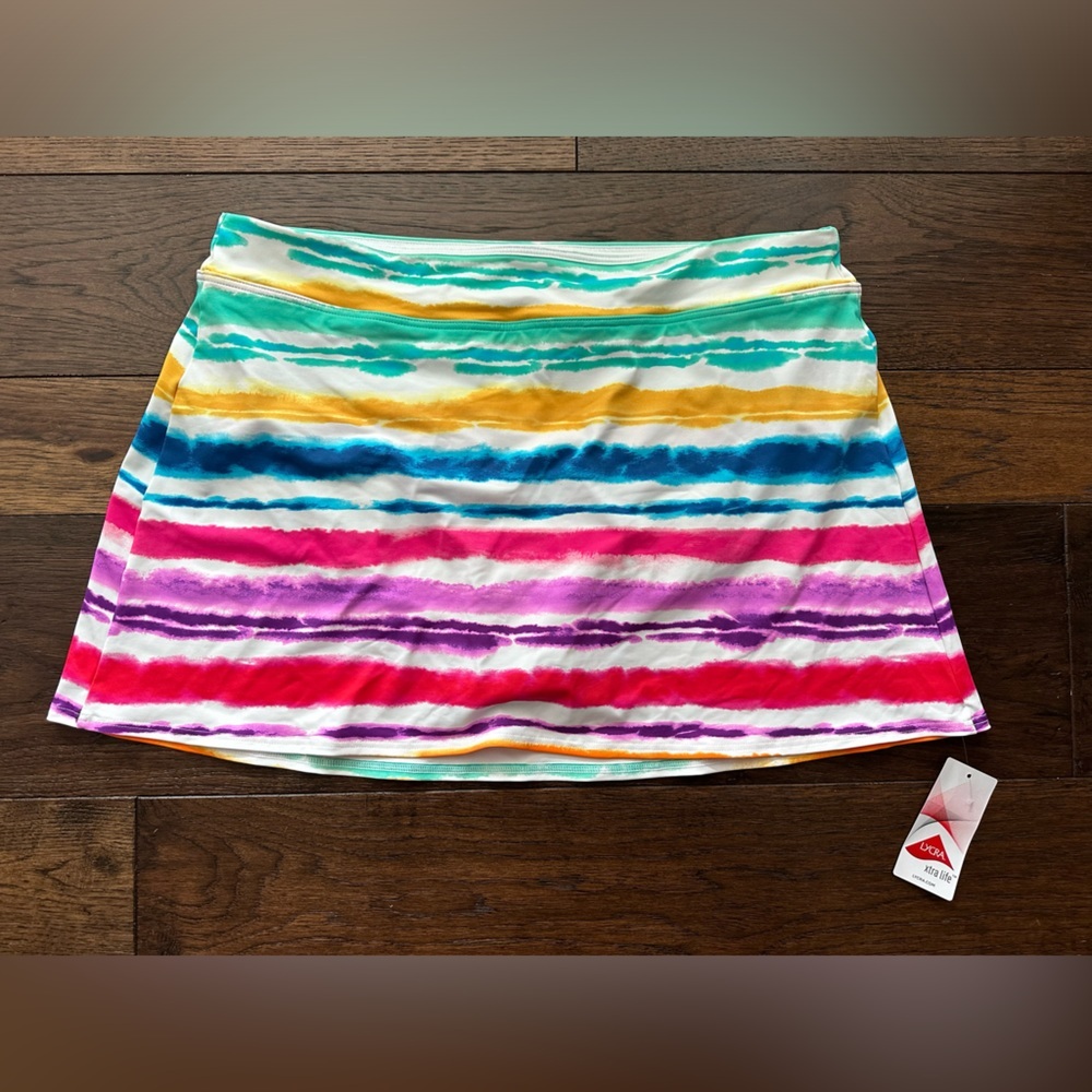 Lands' End Women's Multicolor Striped Swim Skirt